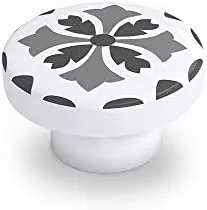 Blister con 4 pomos redondos para mueble fabricado en madera acabado gris mod. e243 ø38mm rei