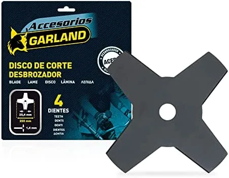Garland 7100255144 - Disco 4 dientes 255 mm. Ø para Desbrozadora
