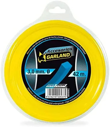 Garland 71023C4230 - Dispensador nylon cuadrado 42 m./3,0 mm. Ø para Desbrozadora