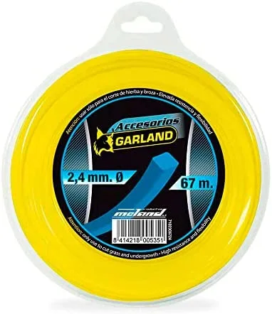 Garland 71023C6724 - Dispensador nylon cuadrado 67 m./2,4 mm. Ø para Desbrozadora