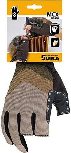 Juba G, piel sintética + rfzo, PVC en palma y dorso de elastano, marrón negro - SIZE: 8