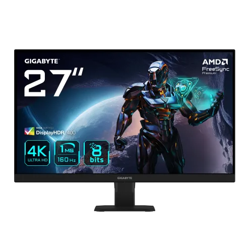 Gigabyte gs27u 27” monitor de juegos uhd - 3840 x 2160 (uhd), 160hz, 1ms, 350 cd/m², display hdr400, hdmi 2.1, displayport 1.4