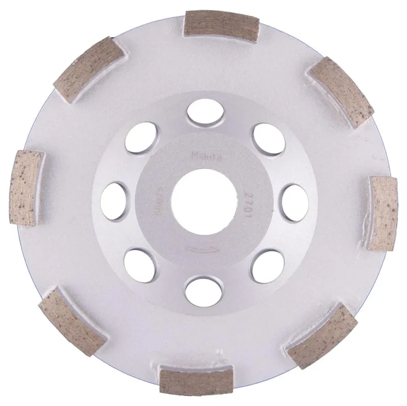 Makita Disco de Diamante B-48561, herramienta profesional para lijado y pulido de concreto, tecnología de diamante, diseño resistente, rendimiento superior, color metálico.