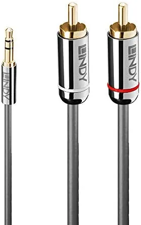 Lindy 35333 cable de audio 1 m 3,5mm 2 x RCA Antracita