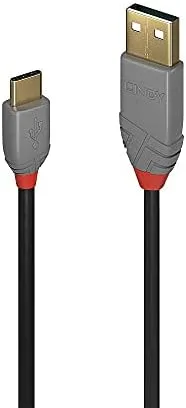 Lindy 36886 cable USB 1 m USB 2.0 USB A USB C Negro, Gris