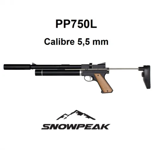 Pistola PCP Snowpeak - Zasdar PP750L. Regulador Integrado Y Supresor. Cal. 5,5 Mm. Balines.