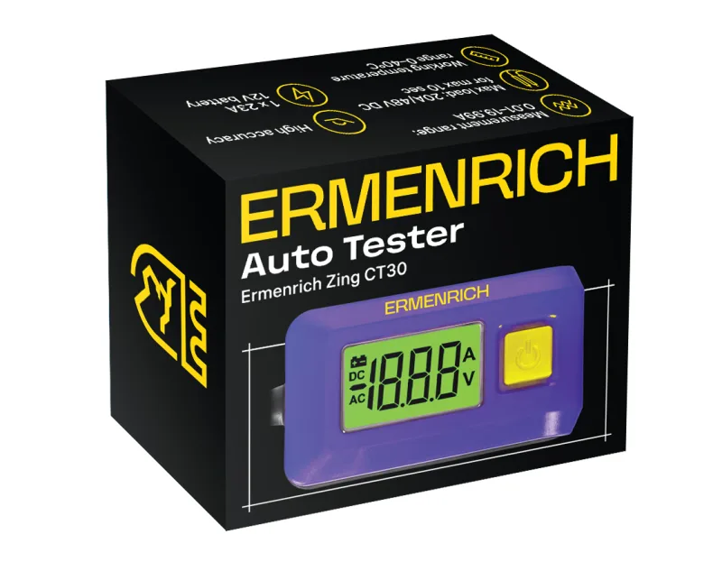 Comprobador de corriente automotriz Ermenrich Zing CT30