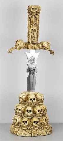 Cuchillo Decoración C/peana Calaveras