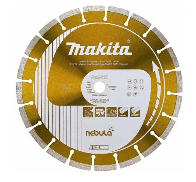Makita, modelo B-54031, rueda de nebulosa de 300 mm, ideal para pulir y lijar grandes superficies, alta calidad, recubrimiento especial, compatible con amoladoras, color multicolor