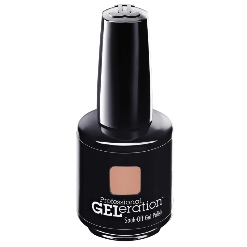 Esmalte semipermanente Jessica GELeration Creamy Caramel, colección Geleration Colours, acabado gel duradero, tono caramelo cremoso, 15 ml