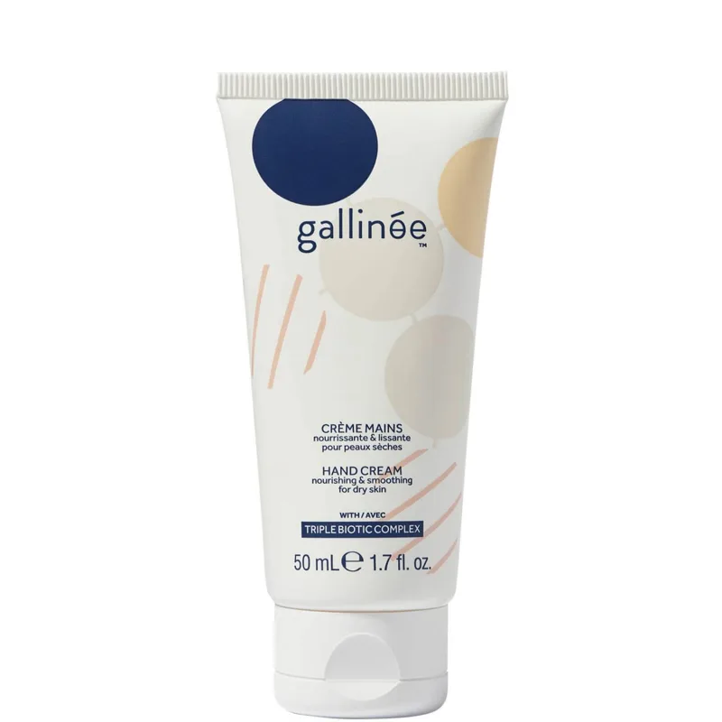 Gallinée Crema de manos probiótica para manos que son flexibles y muy suaves.