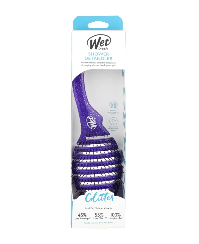 Wet Brush Cepillo desenredante de ducha, purpurina morada por unisex - 1 cepillo de pelo
