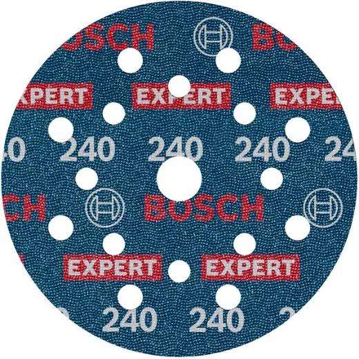 Bosch 50x Disco de lija para láminas EXPERT O780, 125 mm (para Madera dura, Pintura sobre madera, Ø 125 mm, Grano 240, Professional Accesorios Lijadora excéntrica)
