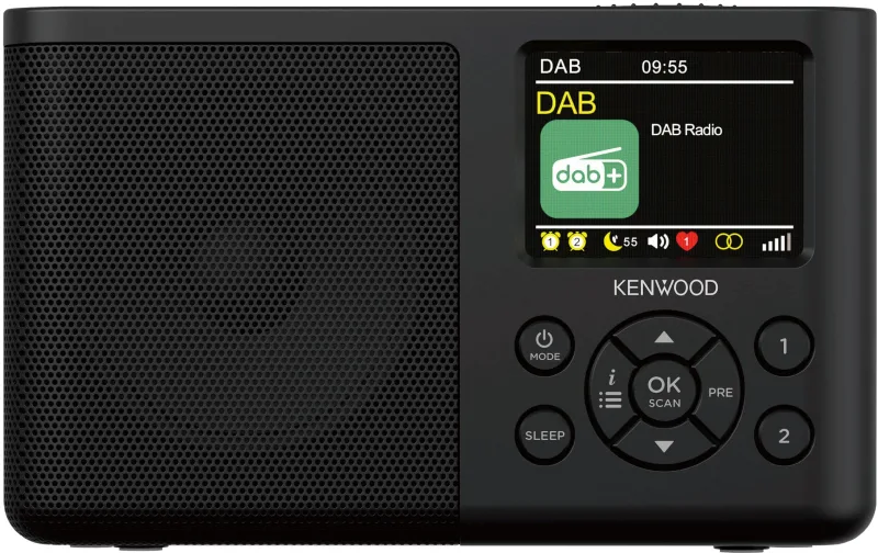 Kenwood CR-M33DAB-B - Radio portátil Dab+ con Bluetooth, batería de Iones de Litio integrada y Pantalla a Color de 6,1 cm, Puerto de Carga USB-C, Salida de Auriculares (estéreo), Color Negro
