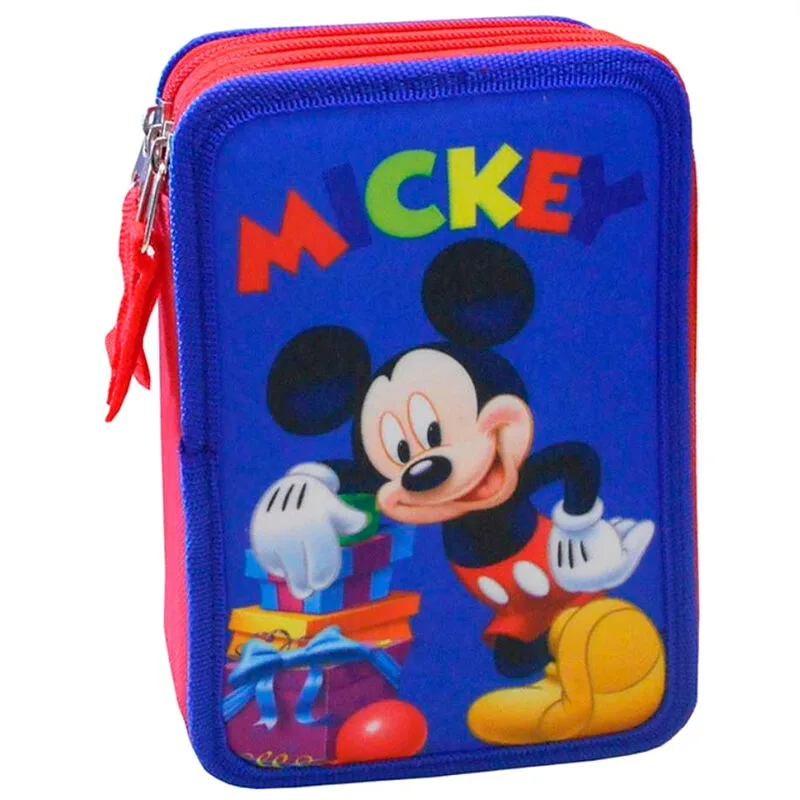 Paxos 82941 - Estuche de tela de Mickey Mouse con tres compartimentos de 13 x 20 x 6 cm
