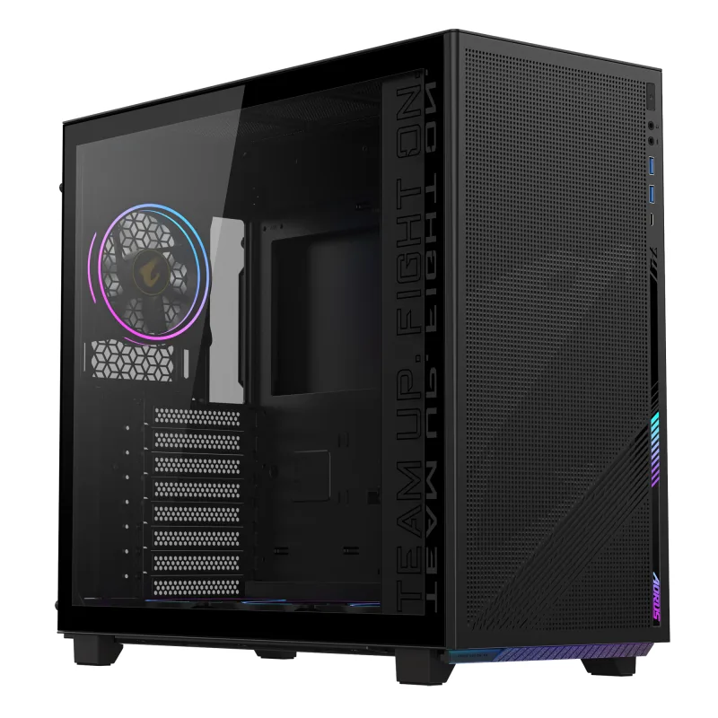 Aorus C400 - Carcasa de Cristal para Torre Media, Color Negro