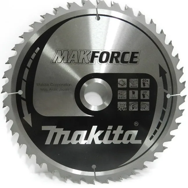 Makita Disco de Sierra B-08604 MakBlade Plus MSC19024EL 190 mm, herramienta profesional para carpintería y construcción, tecnología avanzada, reducción de ruido, color metálico.