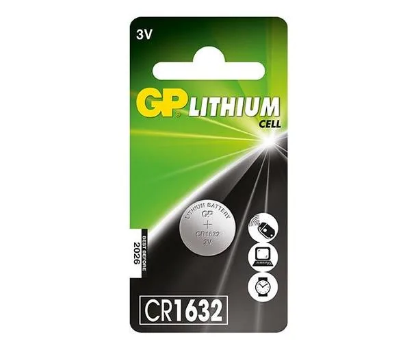 GP CR1632 3V - Pack de 5 Pilas CR 1632 de Litio botón | Litio Puro, Mayor Rendimiento y duración | Sin Mercurio | Pack Compuesto por 1 blíster de 5 Pilas CR1632 / DL1632 envasadas Individualmente