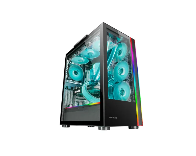 Mars Gaming MC-ULTRA Negro Torre Gaming Custom XXL E-ATX Doble Tira LED ARGB Doble Ventana Cristal Templado Estructura Cámara Dual Vertical