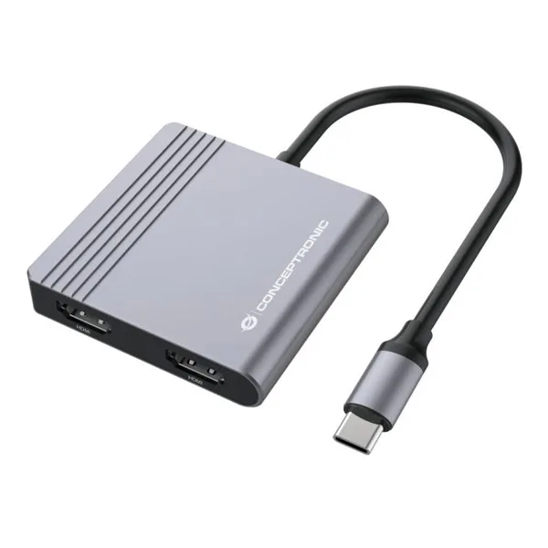 Conceptronic DONN13G base para portátil y replicador de puertos Alámbrico USB 3.2 Gen 1 (3.1 Gen 1) Type-C Gris