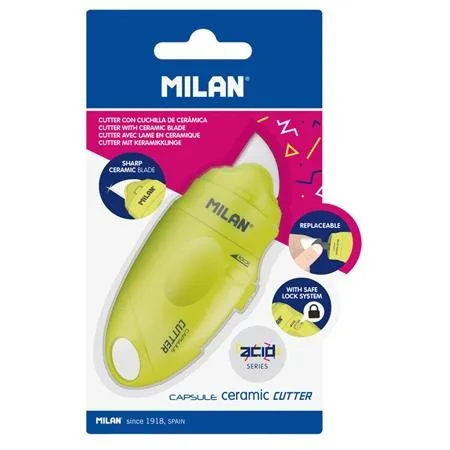 Blíster cúter hoja cerámica CAPSULE serie Acid MILAN®, amarillo