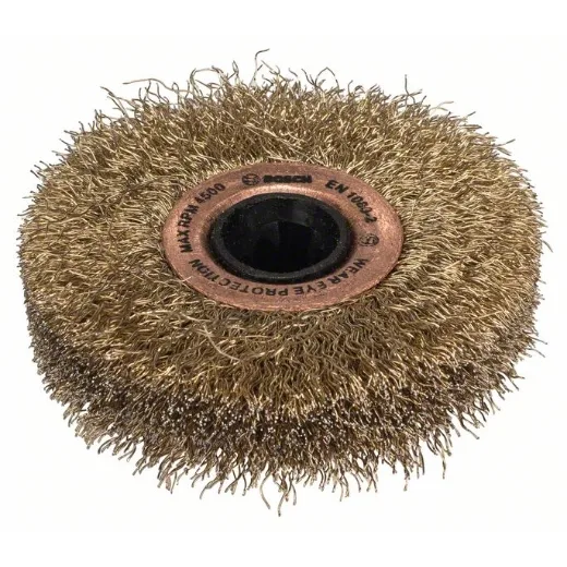 Bosch Cepillo de alambre con revestimiento de latón (ideal para eliminar óxido y limpiar superficies metálicas, 18 mm de ancho)