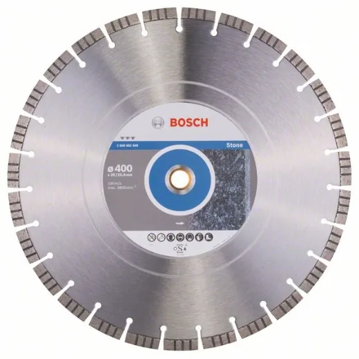 Bosch 2 608 602 649 - Disco de corte de diamante Best for Stone - 400 x 20,00+25,40 x 3,2 x 12 mm (pack de 1)