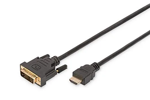DIGITUS Cable adaptador HDMI - Tipo-A a DVI-D (18+1) - Full HD - 2 m - Enlace único - Compatible con PC, monitor, proyector
