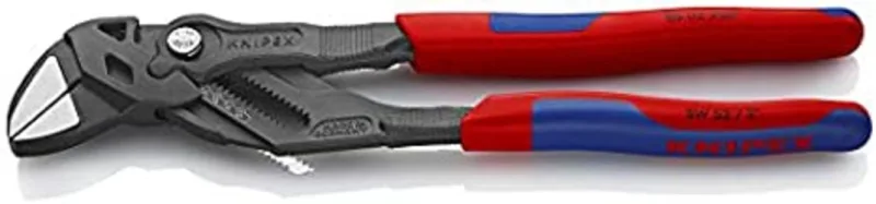 Knipex Tenazas llave alicate y llave en una sola herramienta gris atramentado, con fundas multicomponentes 250 mm 86 02 250