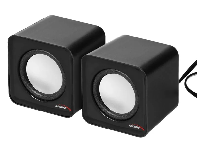 Audiocore AC870 - Altavoces para PC, USB, 2x3W, Auto Alimentado, Color Rojo o Negro (Negro)