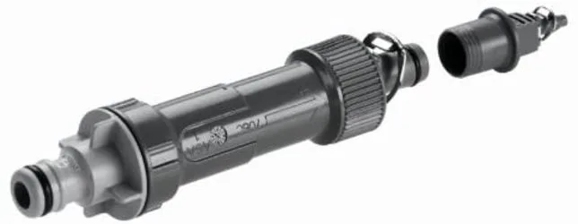 Gardena Aparato básico Reductor 1000 Reducción de la presión a Aprox. 1.5 Bar. Caudal de Agua hasta 1.000 L/h, con el Sistema de conexión Quick and Easy, Color Negro, Gris, Plata