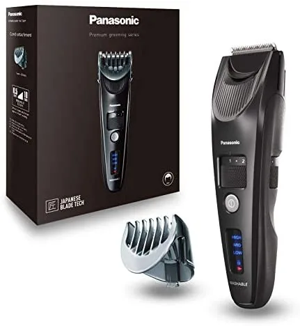 Panasonic ER-SC40-K803 Cortapelos para Barba para Hombres, Trimmer Portátil Resistente Al Agua, 20 Ajustes de Longitud, 1 Accesorios, indicador de batería LED, Inalámbrico y con Cable, Negro