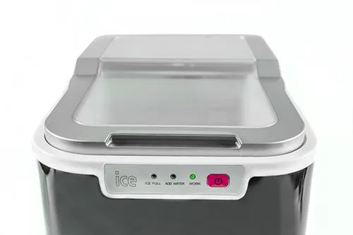 Camry CR 8073 Máquina de Hielo Doméstica, Cubitos de Hielo en 10 Minutos, 12 kg en 24 h, Depósito 2,2 L, Silenciosa, con Pala y Cesta para Hielo