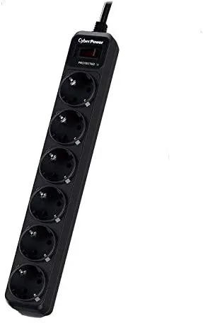 CyberPower B0620SC0-DE limitador de tensión Negro 6 salidas AC 200 - 250 V 1,8 m