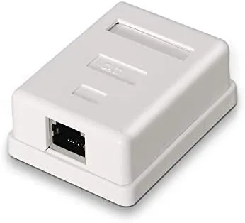 AISENS A139-0303 - Roseta de Superficie RJ45 FTP con 1 Toma, Color Blanco