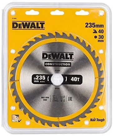 DeWalt DT1157-QZ - Hoja para sierra circular portátil para construcción 235x30mm 40D ATB +10º