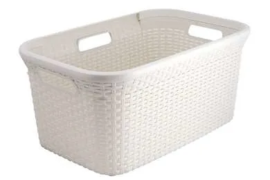 CURVER 187492 - Cesta Natural Style, Blanco, 59.2x38x27 cm/ 57.2x36x25 cm