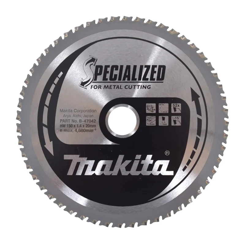 Makita B-47008 Hoja de sierra circular Specialized TCT 150x20mm 52T Metal
