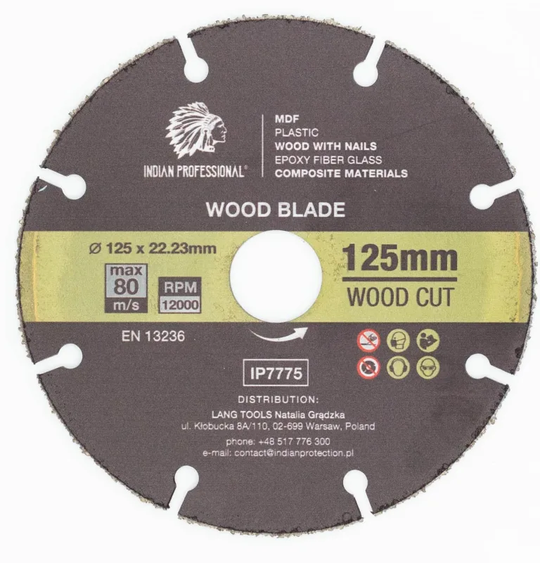 Hoja cortada de madera de diamante 125x1,5x22,23 mm