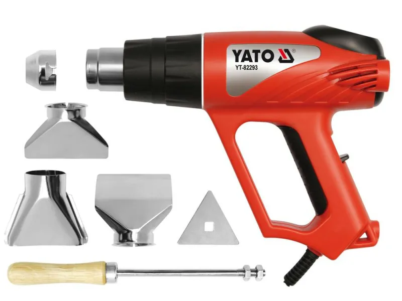 YATO YT-82293-2000w pistola de aire caliente con pantalla LCD accesorios