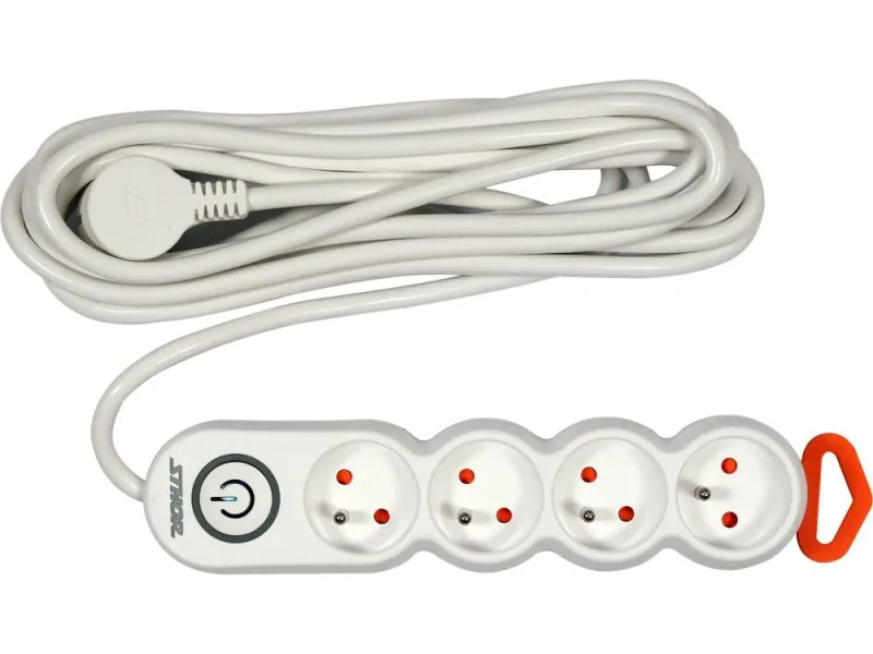 Base múltiple eléctrica, Sthor 72355, distribución de energía eficiente, ideal para oficina y hogar, 3 tomas con interruptor, diseño robusto, cable resistente, color negro