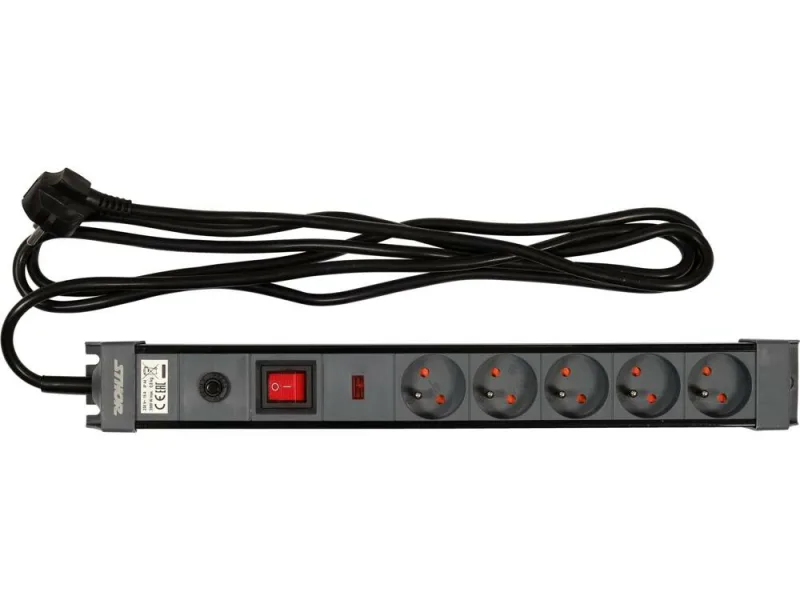 Base múltiple eléctrica, Sthor 72370, distribución de energía confiable, ideal para hogar y oficina, 3 tomas con interruptor, cable de alta resistencia, diseño compacto, negro