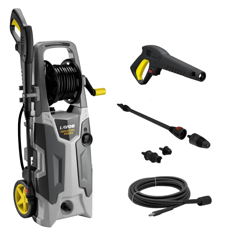 Lavor Hidrolimpiadora de agua fría CRUISER 160 Plus con enrollador de manguera en presión y motor de inducción, Presión max 160 bar, Caudal max 390 l/h, Motor 2200 Watt