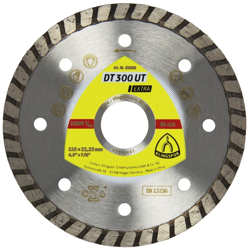 Klingspor 325354 Discos de Corte Diamantados para Amoladoras Angulares, DT 300 UT, 125 x 22.23 mm, 12200 RPM