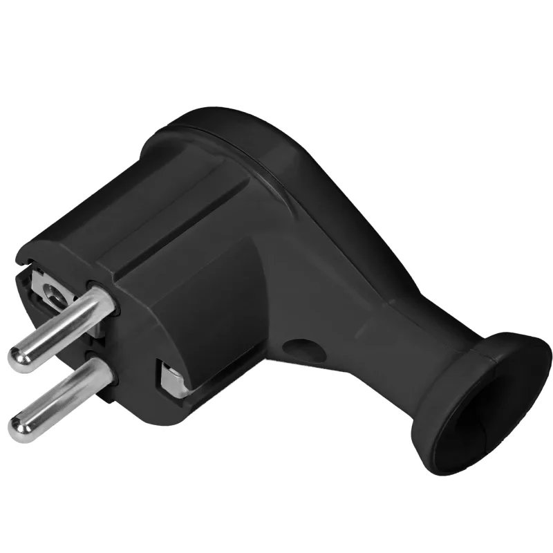 ORNO AE-13261/B Clavija Enchufe 2P+Z, Uni-Schuko (Negro)