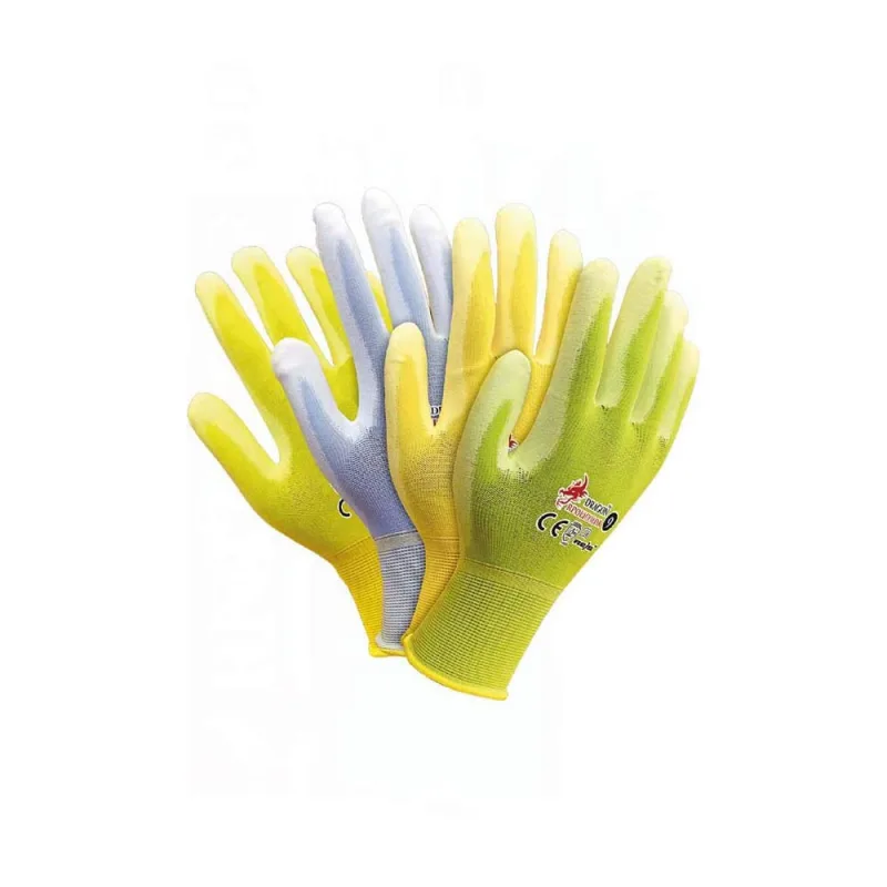 Reis RPOLICOLOR10 - Guantes de protección con diseño de dragón, color amarillo, naranja, verde, azul claro, 10 tamaños, 12 unidades