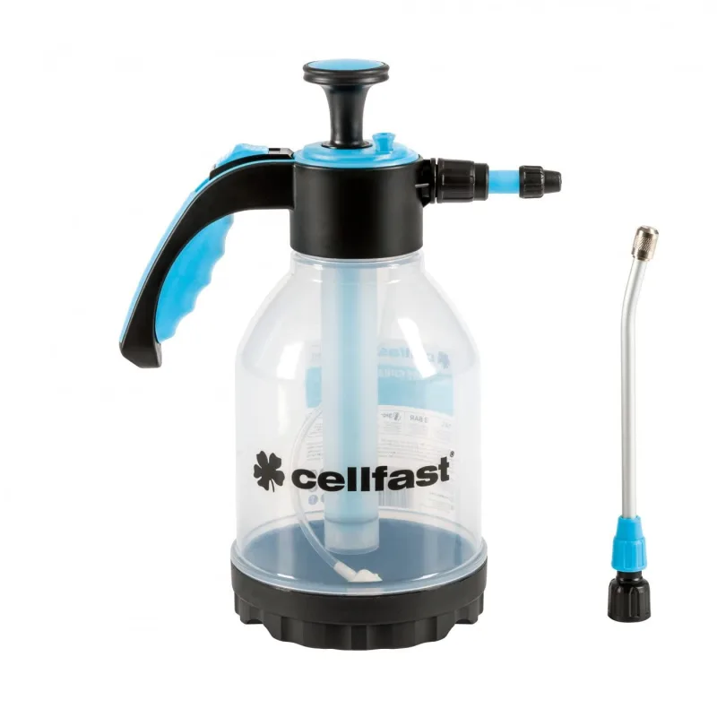 Cellfast Pulverizador a presión para aspersión y Cuidado con Fertilizantes líquidos y Productos fitosanitarios, Boquilla Ajustable, Lanza de Aluminio, Capacidad: 1,5 l