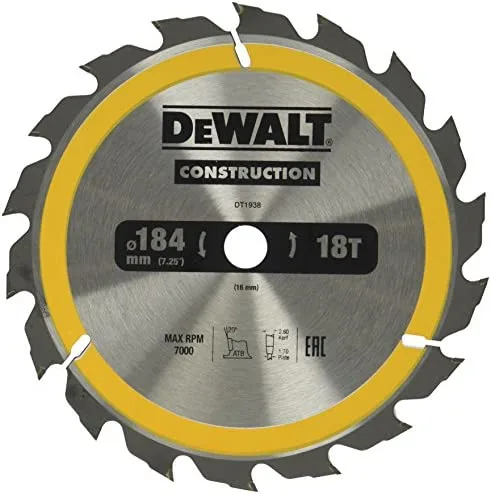 DeWALT DT1938-QZ hoja de sierra circular 18,4 cm 1 pieza(s)