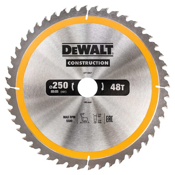 DeWALT DT1957-QZ hoja de sierra circular 25 cm 1 pieza(s)