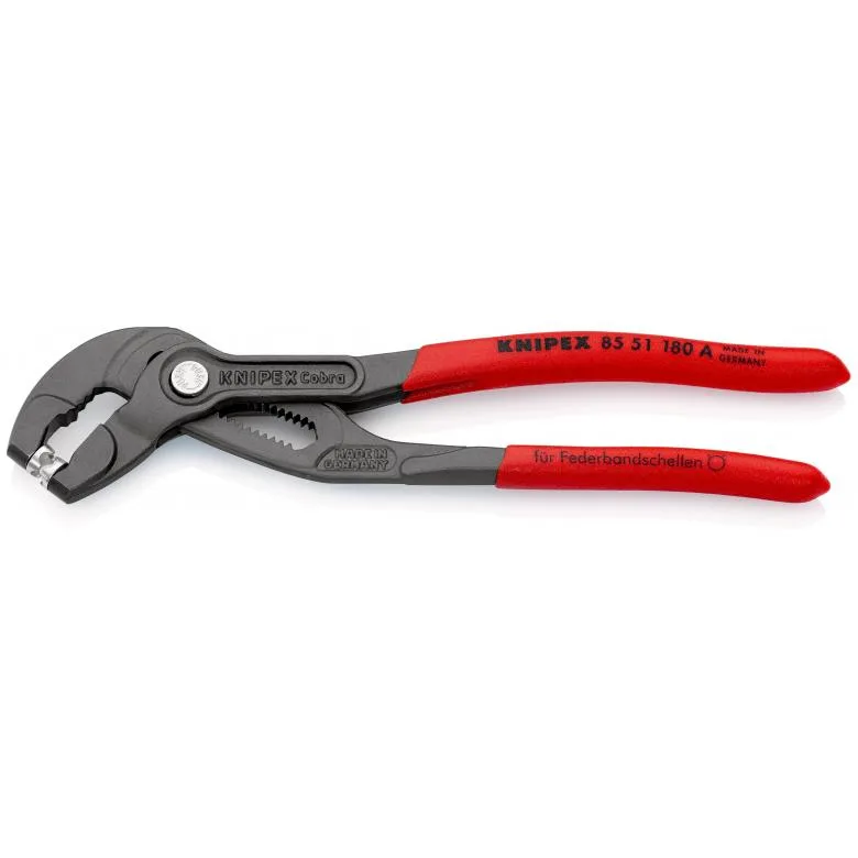 Knipex Alicate para abrazaderas gris atramentado, recubiertos de plástico antideslizante 180 mm 85 51 180 A